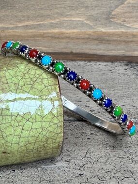 Running Bear Navajo Multi-Stone Bangle Bracelet